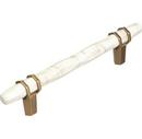 5-1/16 in. Center-to-Center Pull in Marble White/Golden Champagne