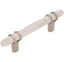 3-3/4 in. Center-to-Center Pull in Marble White/Polished Nickel