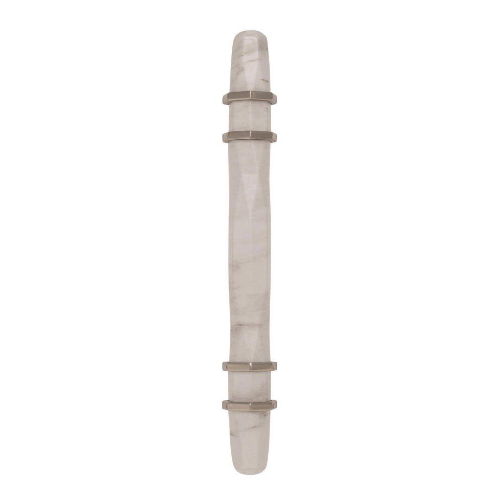 Carrione 3-3/4 in (96 mm) Center-to-Center Marble White/Polished Nickel Cabinet Pull 