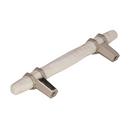 Carrione 3-3/4 in (96 mm) Center-to-Center Marble White/Polished Nickel Cabinet Pull 