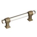 3-3/4 in. Center-to-Center Cabinet Pull in Clear/Golden Champagne
