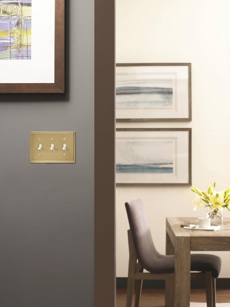 Mulholland 3 Toggle Golden Champagne Wall Plate 