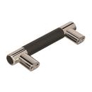 Amerock Polished Nickel/Black Bronze Esquire 3in & 3-3/4 in (76mm & 96 mm) Center-to-Center Polished Nickel/Black Bronze Cabinet Pull 