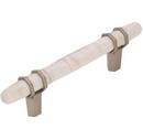 3-3/4 in. Center-to-Center Pull in Marble White/Satin Nickel