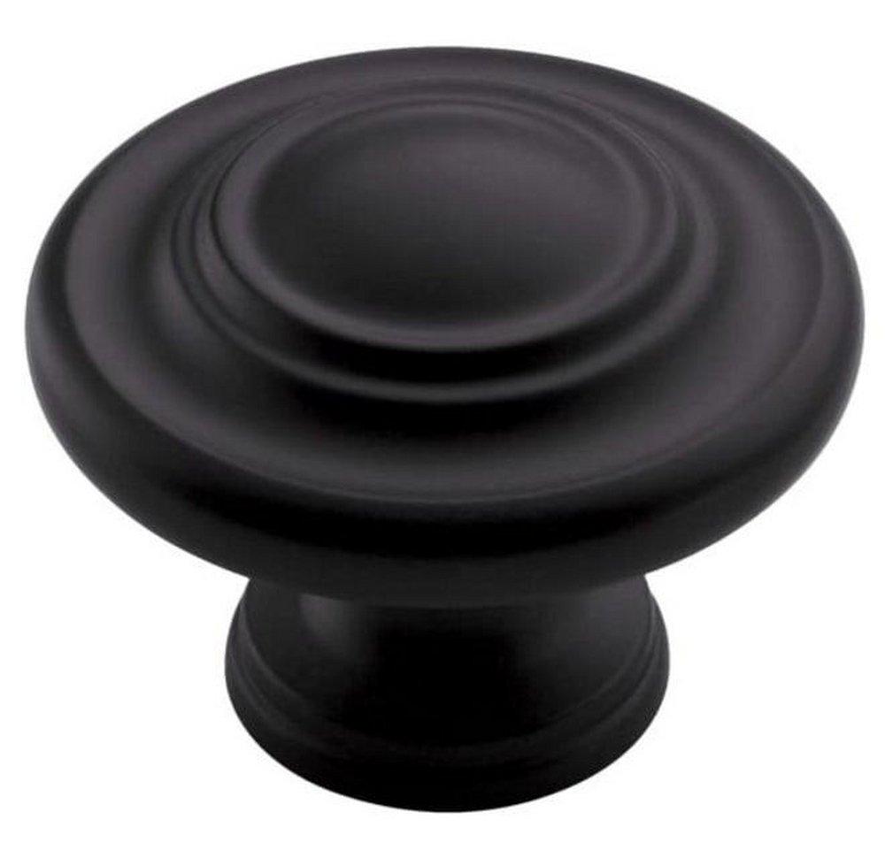 Amerock Flat Black 1-3/4 in. Round Knob 