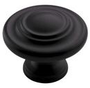 Amerock Flat Black 1-3/4 in. Round Knob 