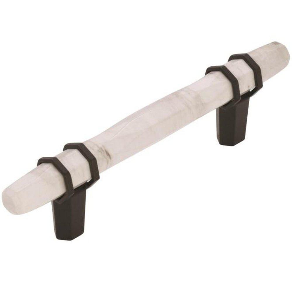 Amerock Marble White/Black Bronze 3-3/4 in. Center-to-Center Pull 