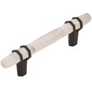 3-3/4 in. Center-to-Center Cabinet Pull in Marble White/Black Bronze