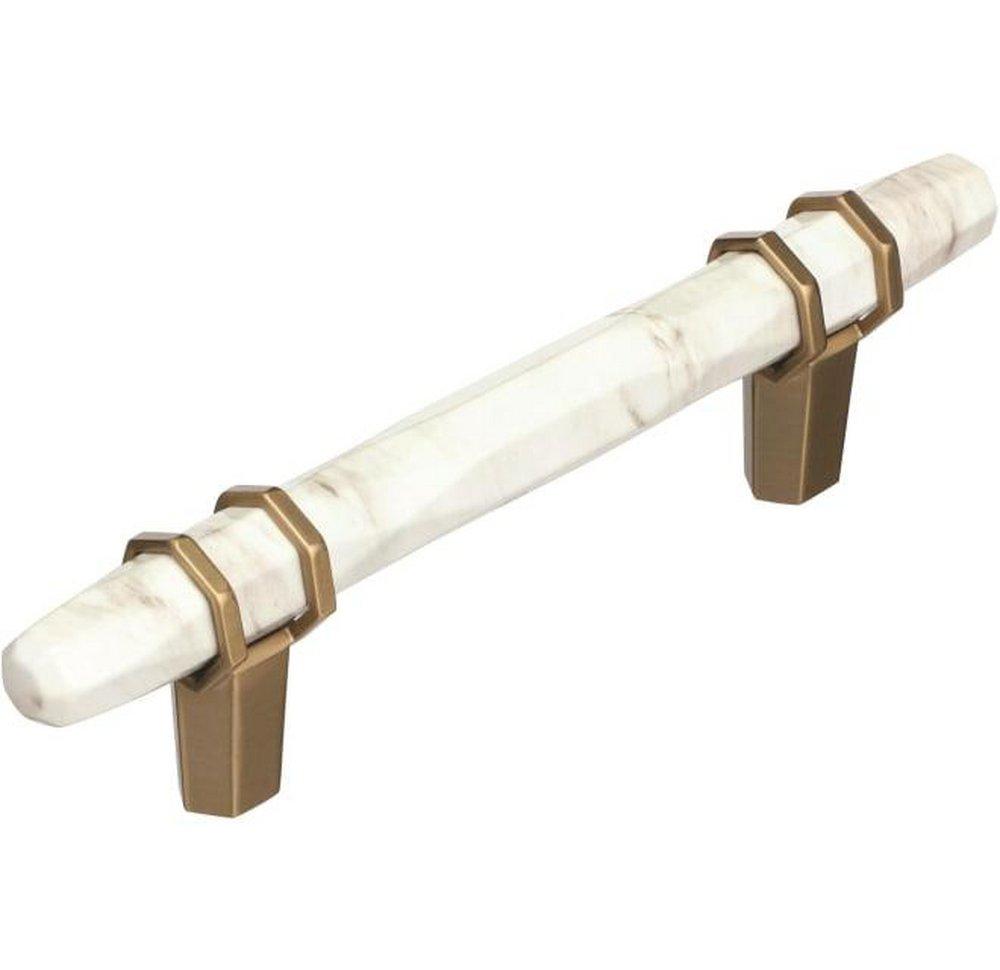 Amerock Marble White/Golden Champagne 3-3/4 in. Center-to-Center Pull 