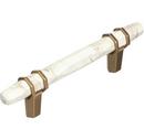 3-3/4 in. Center-to-Center Pull in Marble White/Golden Champagne