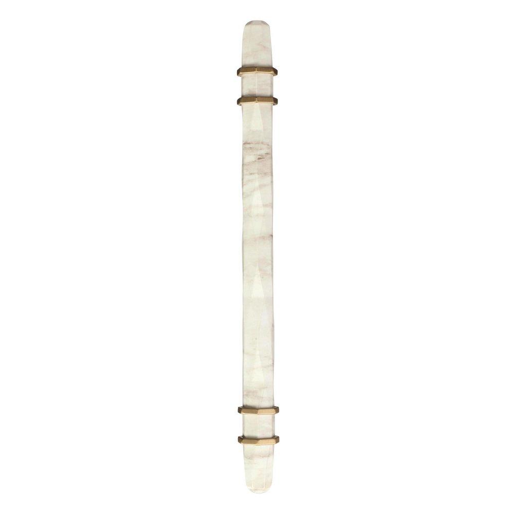 Carrione 3-3/4 in (96 mm) Center-to-Center Marble White/Golden Champagne Cabinet Pull 