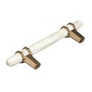 Carrione 3-3/4 in (96 mm) Center-to-Center Marble White/Golden Champagne Cabinet Pull 