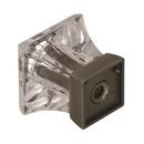 Amerock Clear/Antique Silver Abernathy 1-1/16 in (27 mm) Length Clear/Antique Silver Cabinet Knob 