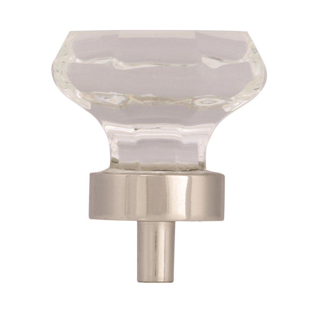 Amerock Clear 1-5/16 in (33 mm) Diameter Clear/Polished Nickel Cabinet Knob 