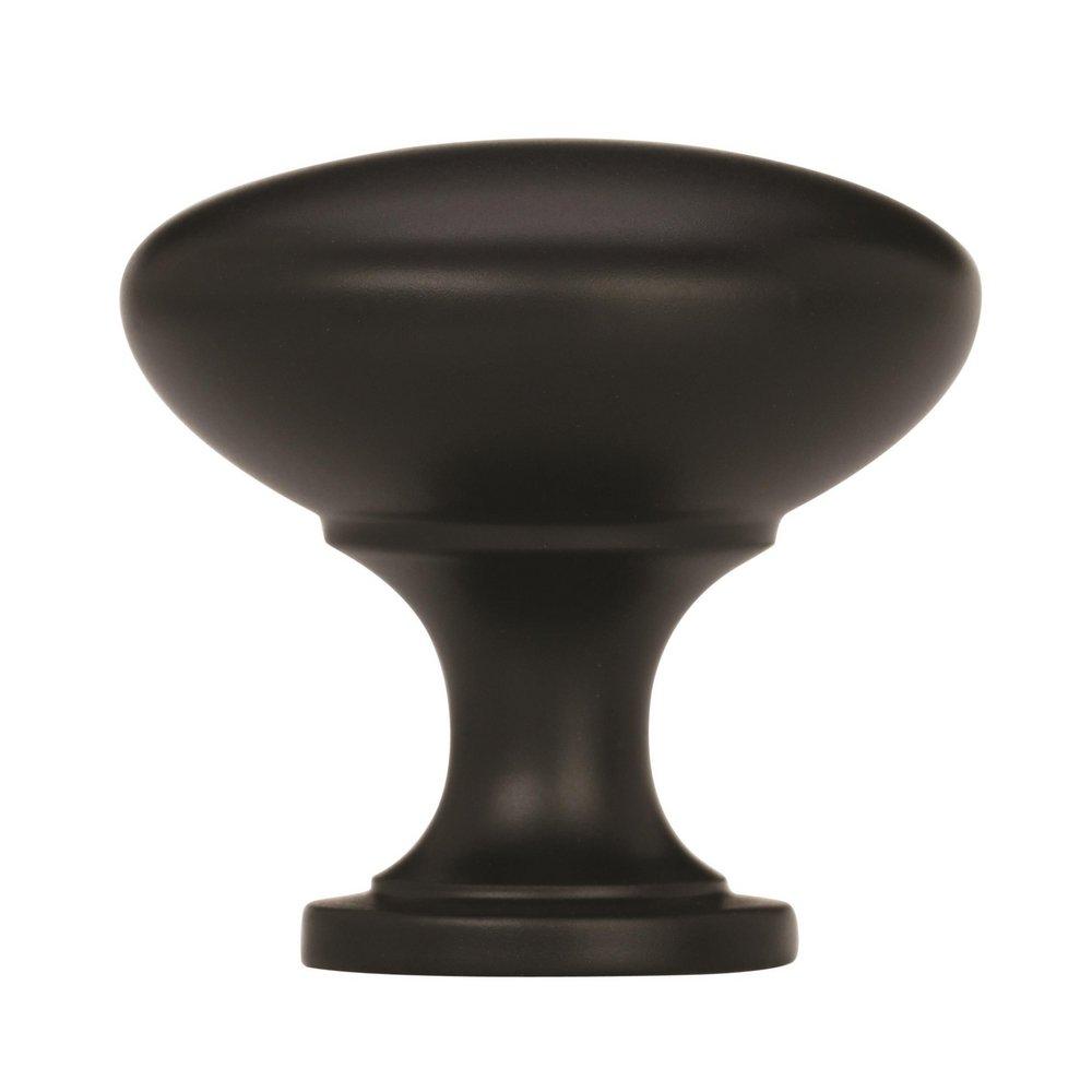 Amerock Flat Black Allison Value 1-1/4 in (32 mm) Diameter Flat Black Cabinet Knob 