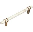 6-5/16 in. Center-to-Center Pull in Marble White/Golden Champagne