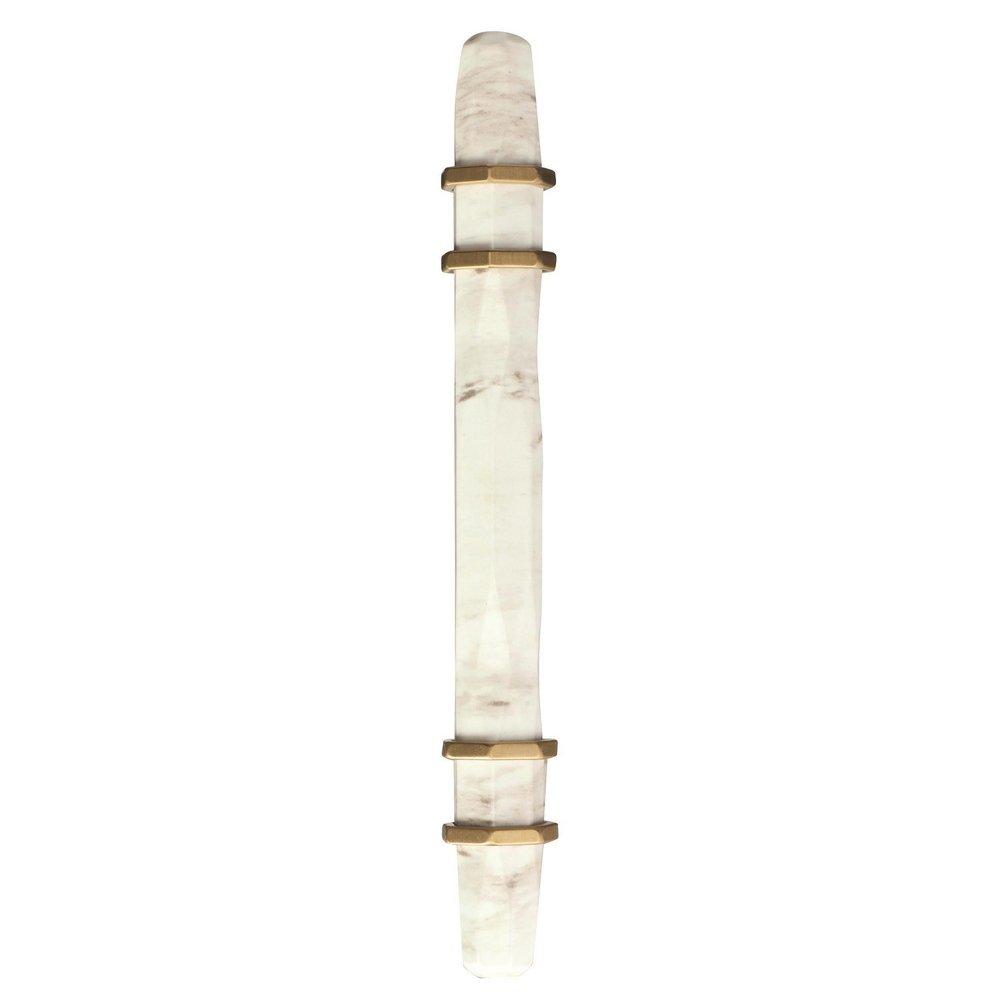 Carrione 6-5/16 in (160 mm) Center-to-Center Marble White/Golden Champagne Cabinet Pull 