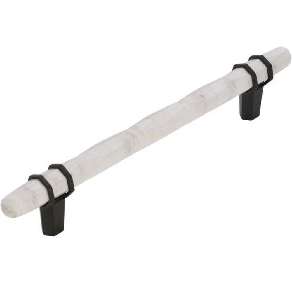 Amerock Marble White/Black Bronze 6-5/16 in. Center-to-Center Pull 
