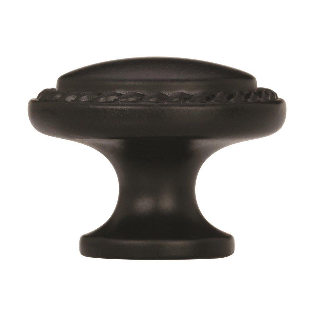Amerock Flat Black Allison Value 1-3/16 in (30 mm) Diameter Flat Black Cabinet Knob 