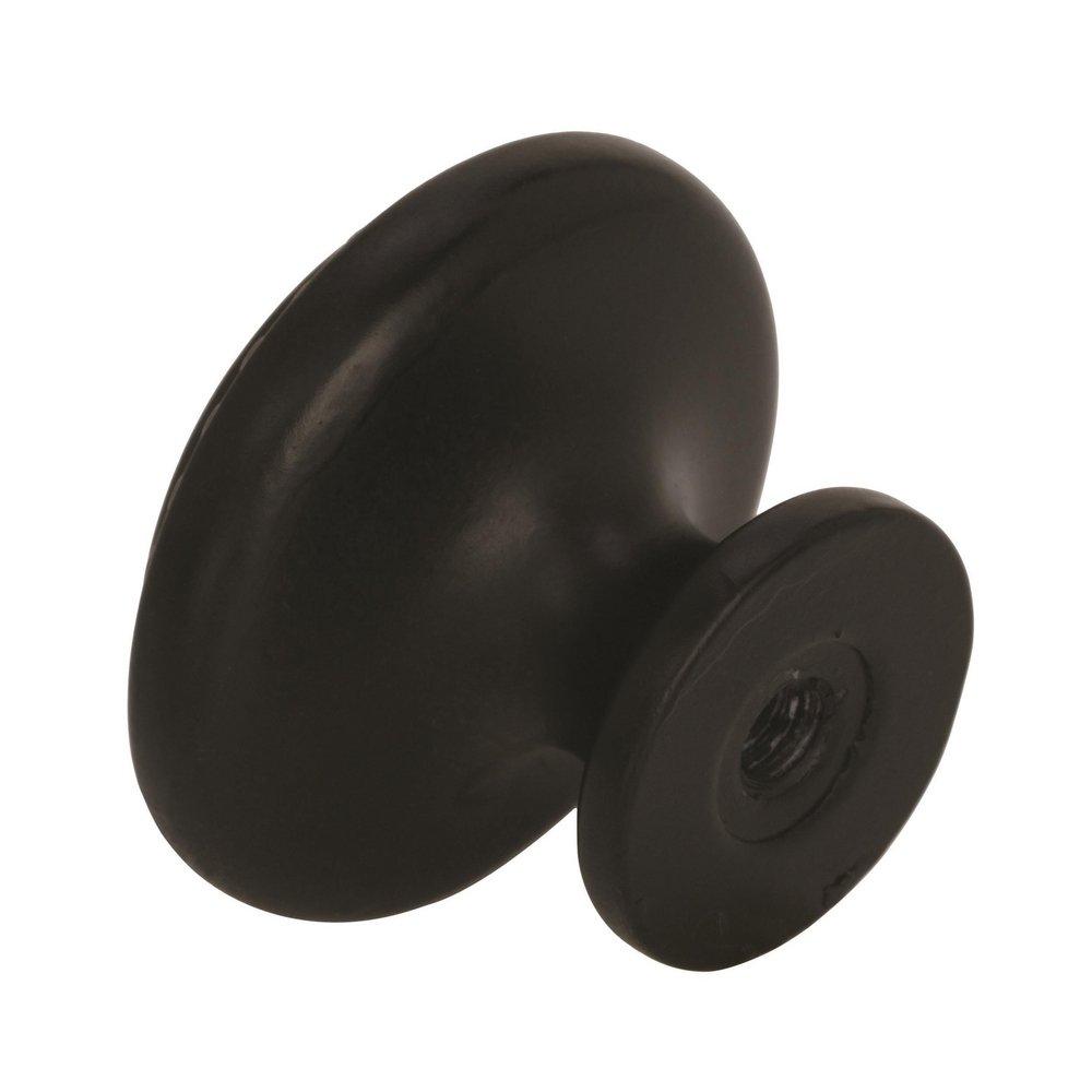 Amerock Flat Black Allison Value 1-3/16 in (30 mm) Diameter Flat Black Cabinet Knob 
