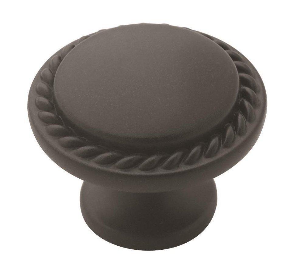 Amerock Flat Black Allison Value 1-3/16 in (30 mm) Diameter Flat Black Cabinet Knob 
