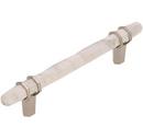 5-1/16 in. Center-to-Center Cabinet Pull in Marble White/Polished Nickel