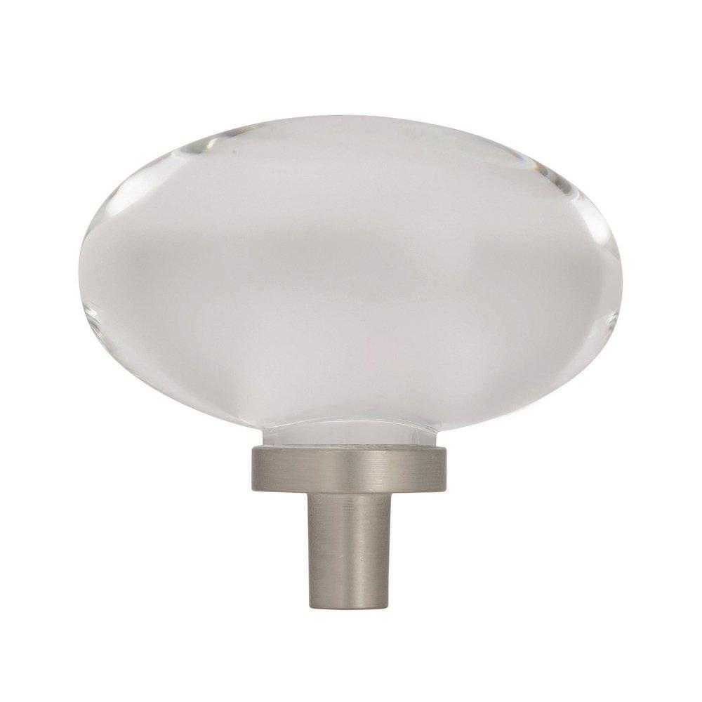 Glacio 1-3/4 in (44 mm) Length Clear/Satin Nickel Cabinet Knob 