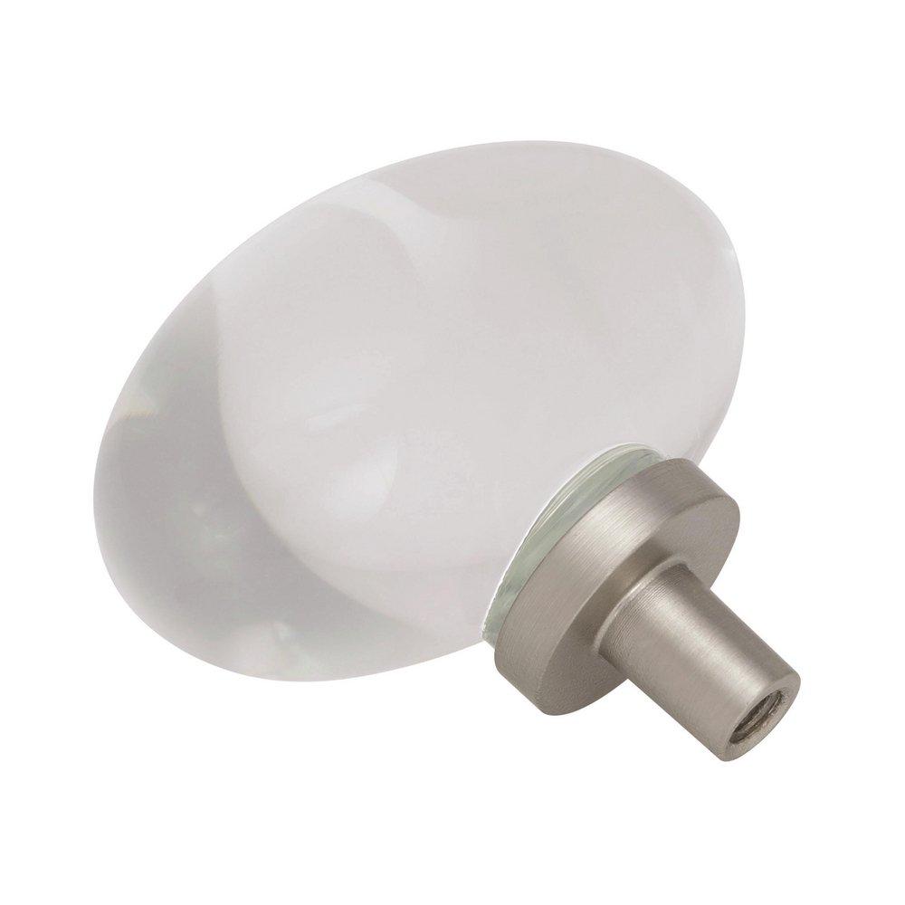 Glacio 1-3/4 in (44 mm) Length Clear/Satin Nickel Cabinet Knob 