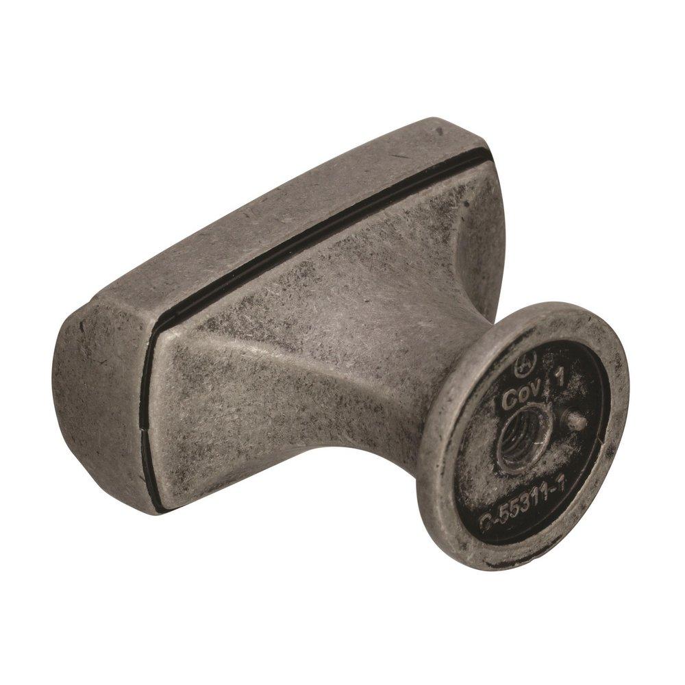 Amerock Aged Pewter Highland Ridge 1-3/8 in (35 mm) Length Aged Pewter Cabinet Knob 