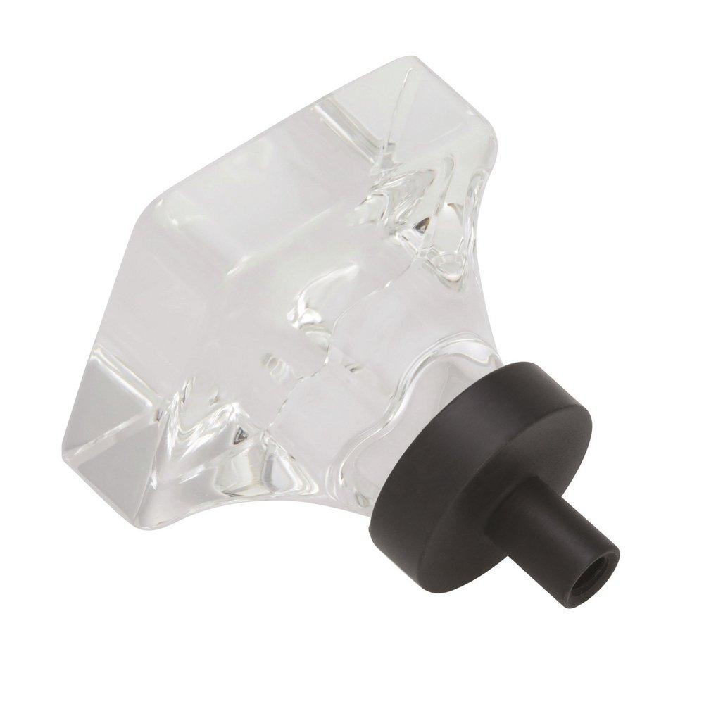 Amerock Clear/Oil Rubbed Bronze Glacio 1-3/8 in (35 mm) Length Clear/Oil-Rubbed Bronze Cabinet Knob 