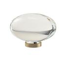 1-3/4 in. Oval Cabinet Knob in Clear/Golden Champagne