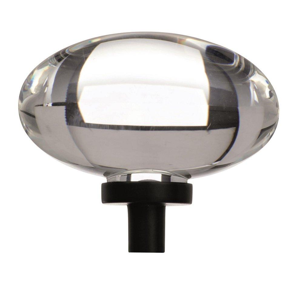 Glacio 1-3/4 in (44 mm) Length Clear/Black Bronze Cabinet Knob 