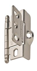 Amerock Satin Nickel 3/4 in (19 mm) Door Thickness Full Inset, Full Wrap, Ball Tip Satin Nickel Hinge 