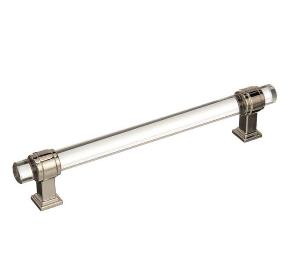 Amerock Clear/Polished Nickel 6-5/16 in. Center-to-Center Pull 