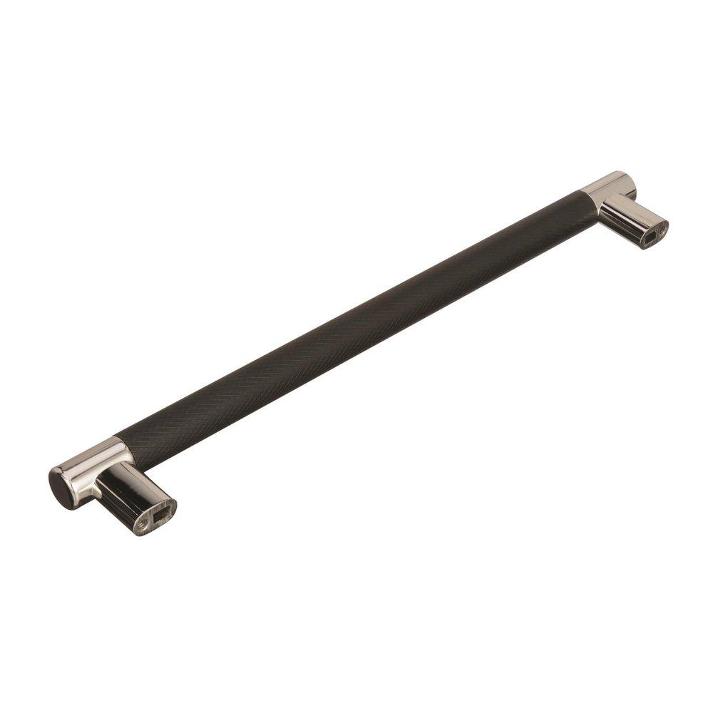 Amerock Polished Nickel/Black Bronze Esquire 10-1/16 in (256 mm) Center-to-Center Polished Nickel/Black Bronze Cabinet Pull 
