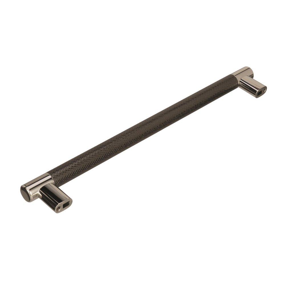 Amerock Polished Nickel/Gunmetal Esquire 10-1/16 in (256 mm) Center-to-Center Polished Nickel/Gunmetal Cabinet Pull 
