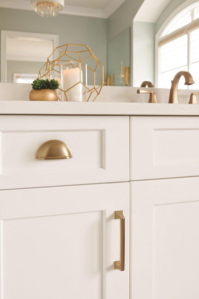 Amerock Golden Champagne Mulholland 5-1/16 in (128 mm) Center-to-Center Golden Champagne Cabinet Pull 