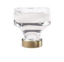 1-3/8 in. Square Knob in Clear/Golden Champagne
