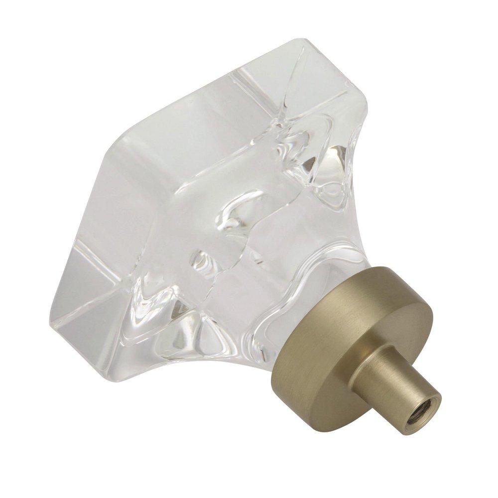 Amerock Clear/Golden Champagne Glacio 1-3/8 in (35 mm) Length Clear/Golden Champagne Cabinet Knob 