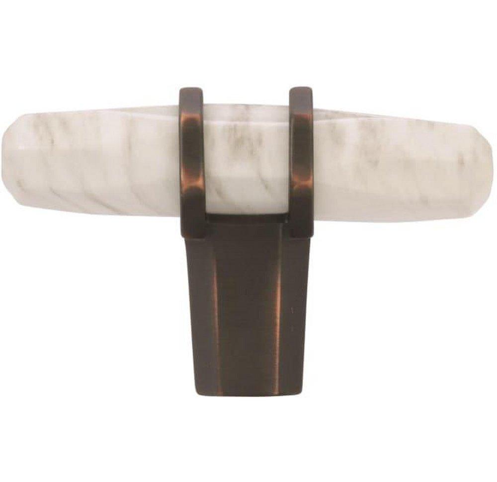 Amerock Marble White/Oil Rubbed Bronze 9/16 in. Knob 