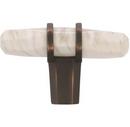 2-1/2 in. Cabinet Knob in  Marble White/Oil Rubbed Bronze