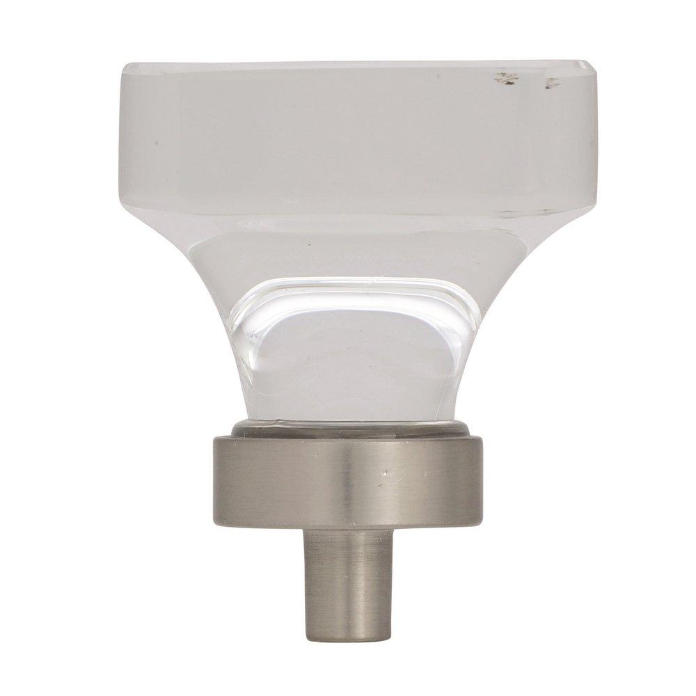 Amerock Clear/Satin Nickel Glacio 1-3/8 in (35 mm) Length Clear/Satin Nickel Cabinet Knob 