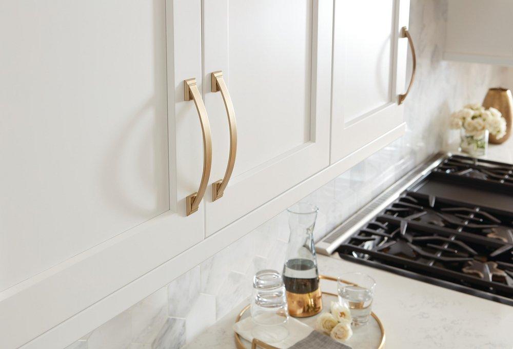 Amerock Golden Champagne Candler 6-5/16 in (160 mm) Center-to-Center Golden Champagne Cabinet Pull 