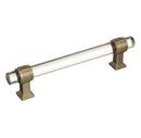 5-1/16 in. Center-to-Center Cabinet Pull in Clear/Golden Champagne