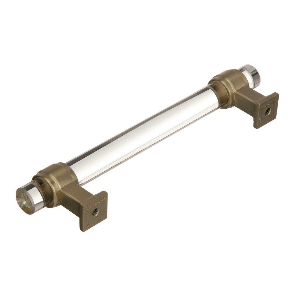 Amerock Clear/Golden Champagne Glacio 5-1/16 in (128 mm) Center-to-Center Clear/Golden Champagne Cabinet Pull 