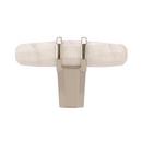 Carrione 2-1/2 in (64 mm) Length Marble White/Polished Nickel Cabinet Knob 
