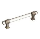 5-1/16 in. Center-to-Center Cabinet Pull in Clear/Satin Nickel