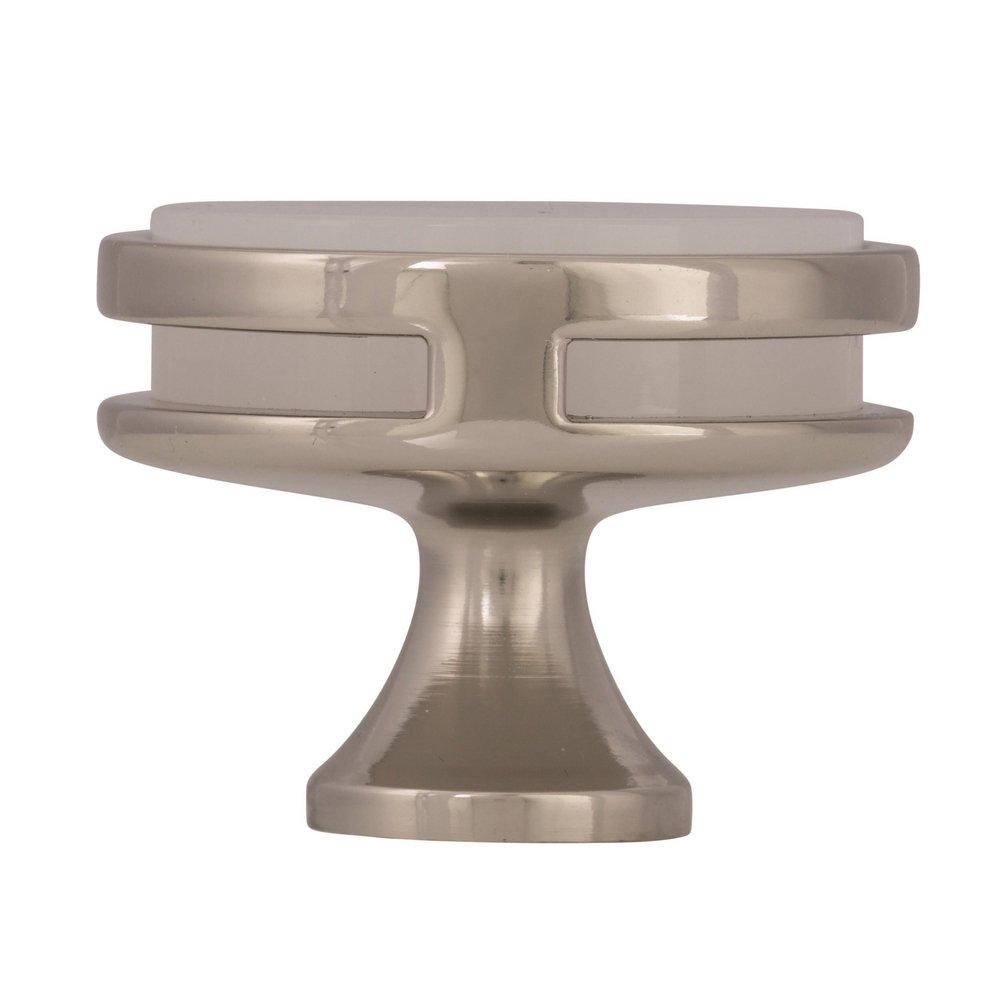 Oberon 1-3/4 in (44 mm) Diameter Polished Nickel/Frosted Cabinet Knob 