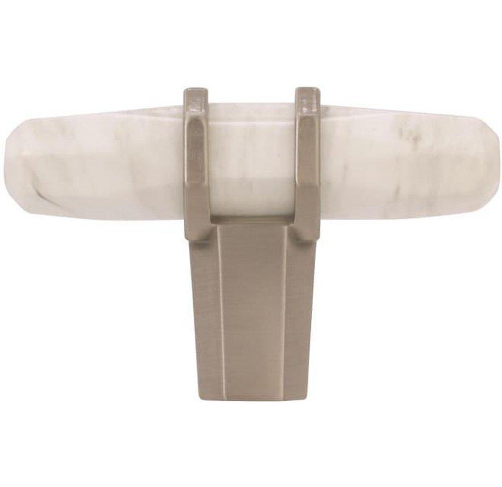 Amerock Marble White/Satin Nickel 9/16 in. Knob 