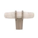 Carrione 2-1/2 in (64 mm) Length Marble White/Satin Nickel Cabinet Knob 